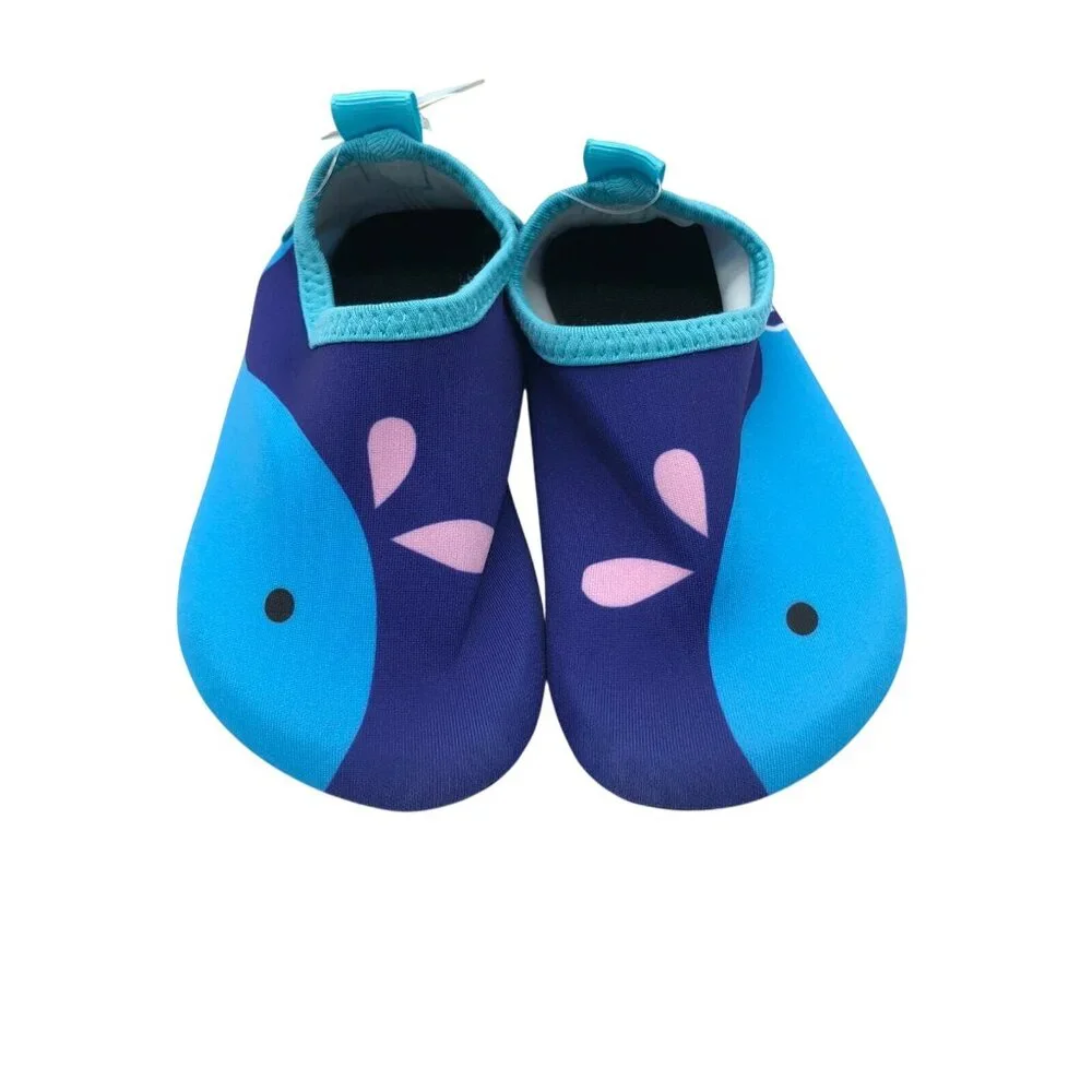 Cituo Baby Boys Girls Water Shoes Slip On Fabric Whale Blue 24/25 US 6/7